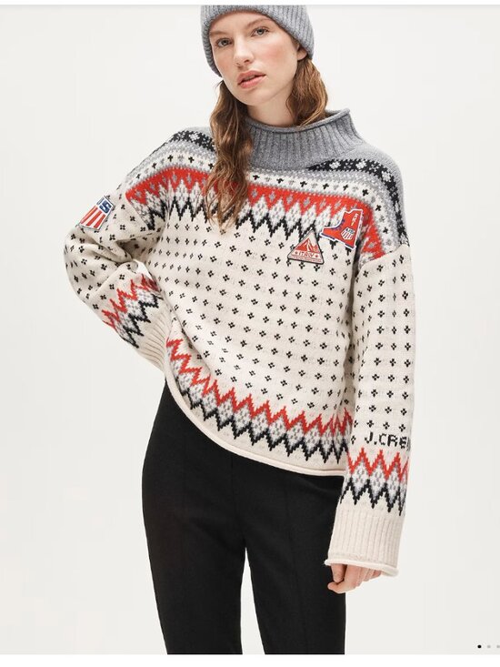 J. Crew Sweaters - J Crew U.S. Ski & Snowboard Fair Isle Rollneck sweater vintage wool white red